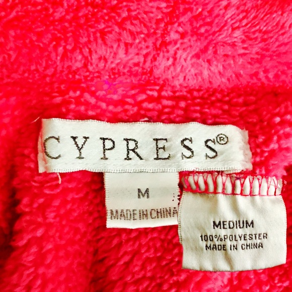 💖CYPRESS Women Cozy Fleece Wrap Hot Pink Robe SzM - Picture 8 of 8